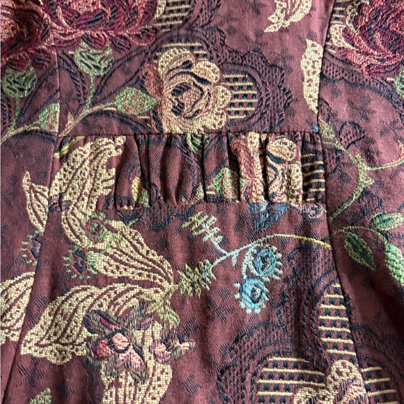 CABI Jacobean Brocade Tapestry Jacquard embroidered rust floral long jacket 10 - Picture 14 of 14